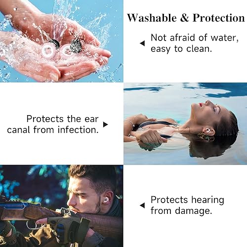 Miniatura 5 de Tapones para los oídos para dormir con cancelación de ruido, tapones de silicona reutilizables para reducción de ruido – 6 puntas para los oídos en