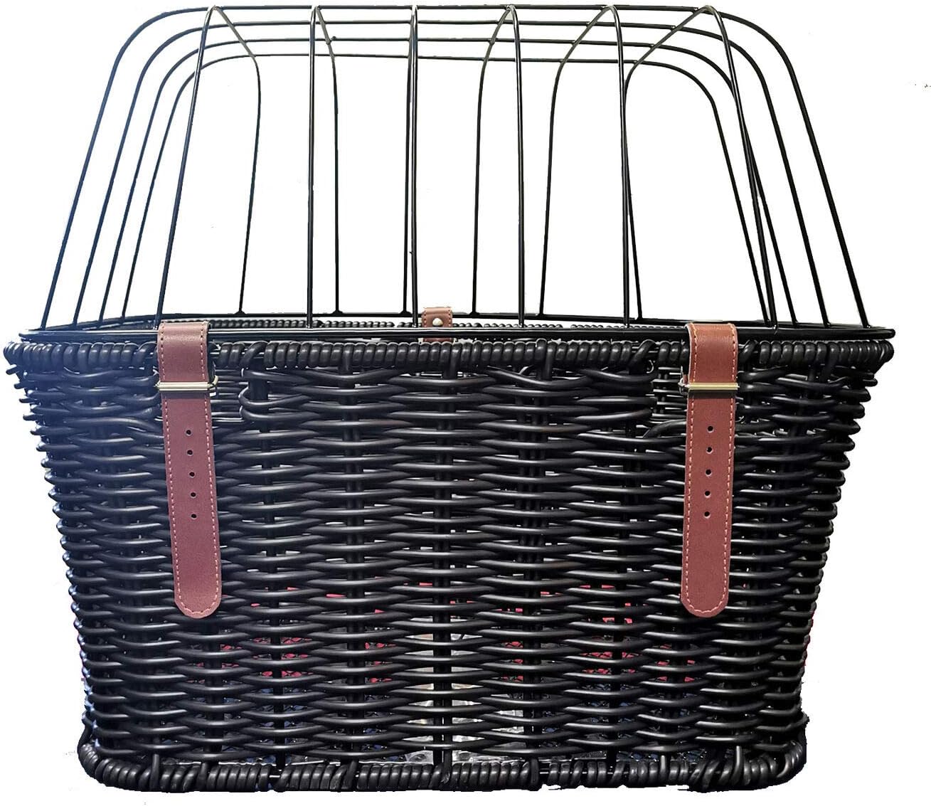 Bicycle Dog Basket Dark Brown for Pannier Rack Dog Basket Wicker Basket
