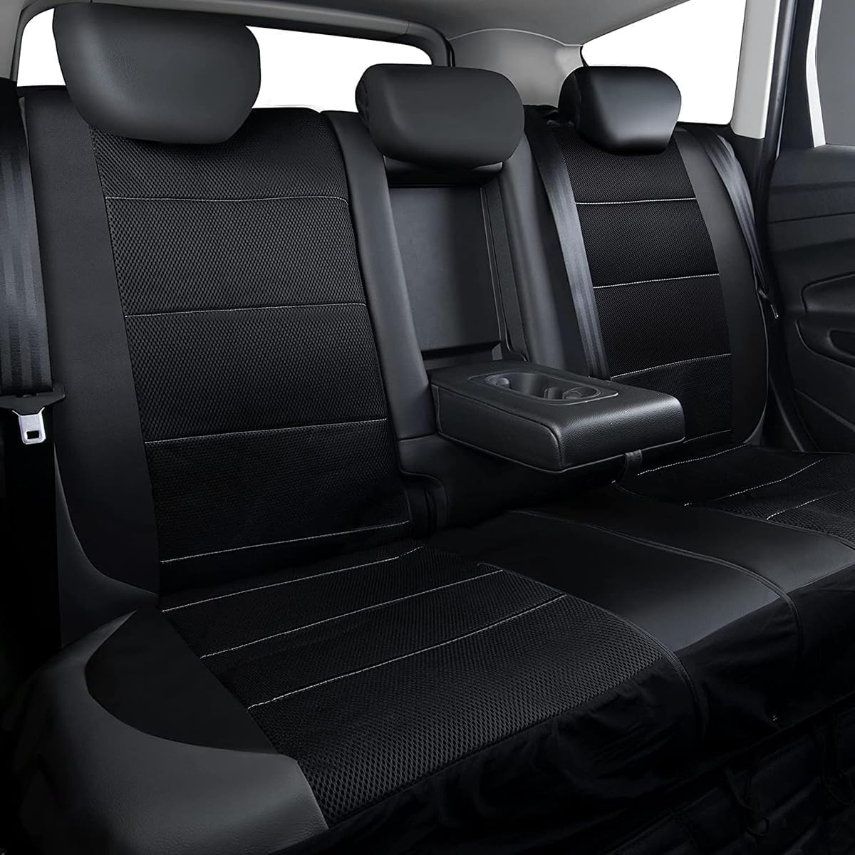 LVTFCO Cuero Fundas ​Asientos Coche para Citroen Berlingo/Bx/C1/C2/C3, Impermeable Transpirable Delanteros Traseros Juegos Completo Juegos Cubreasientos, Grey