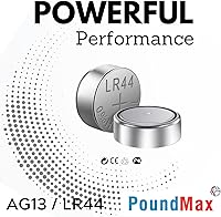 Vista 5 de PoundMax 10 x AG13 LR44 1.5 V Batería de botón de celda alcalina