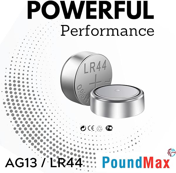 10 x AG13 LR44 1.5 V Alkaline Button Cell Battery by PoundMax - 5
