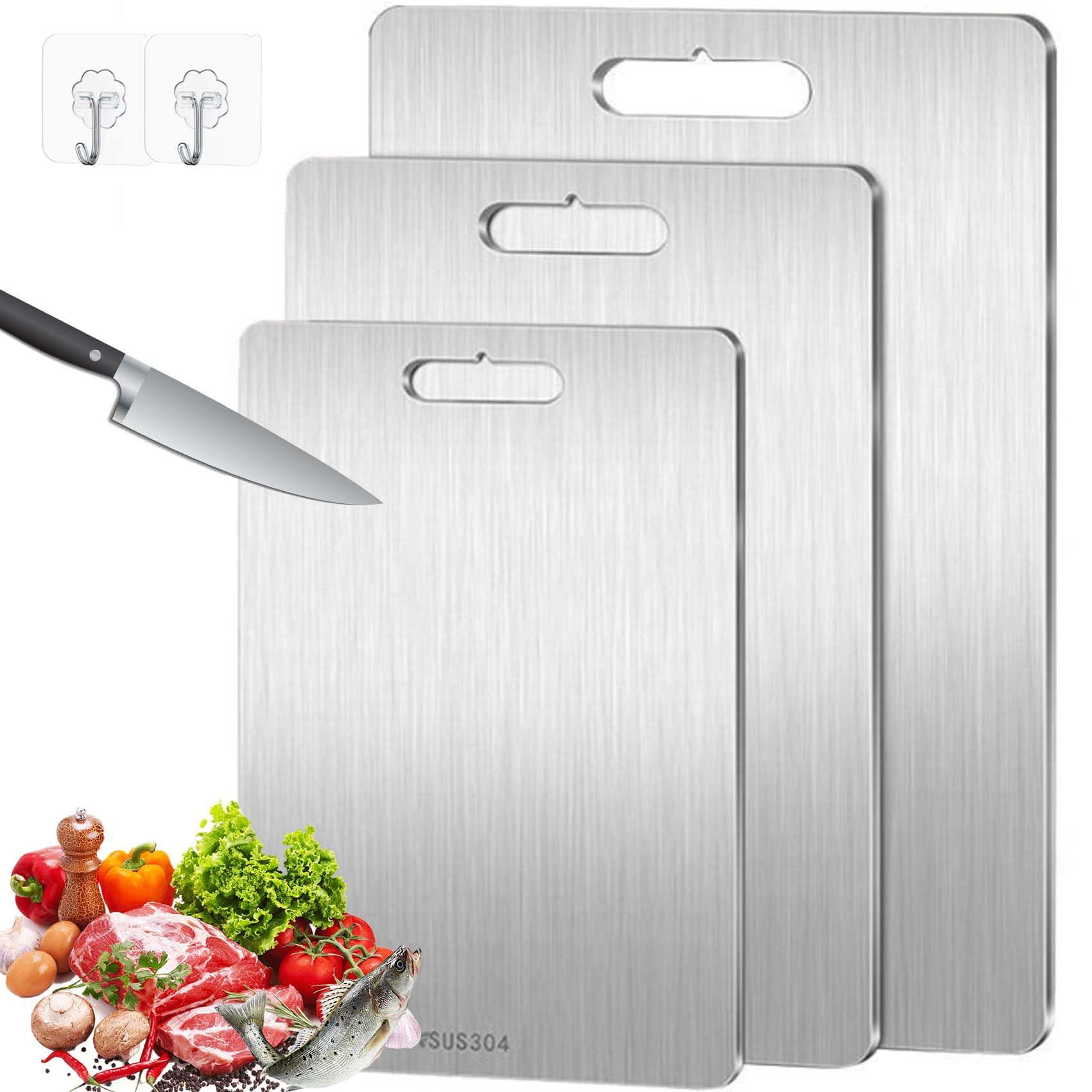 Titan Schneidebrett Mit Ablaufrinne - Edelstahl 29x20 Cm Doppelseitig