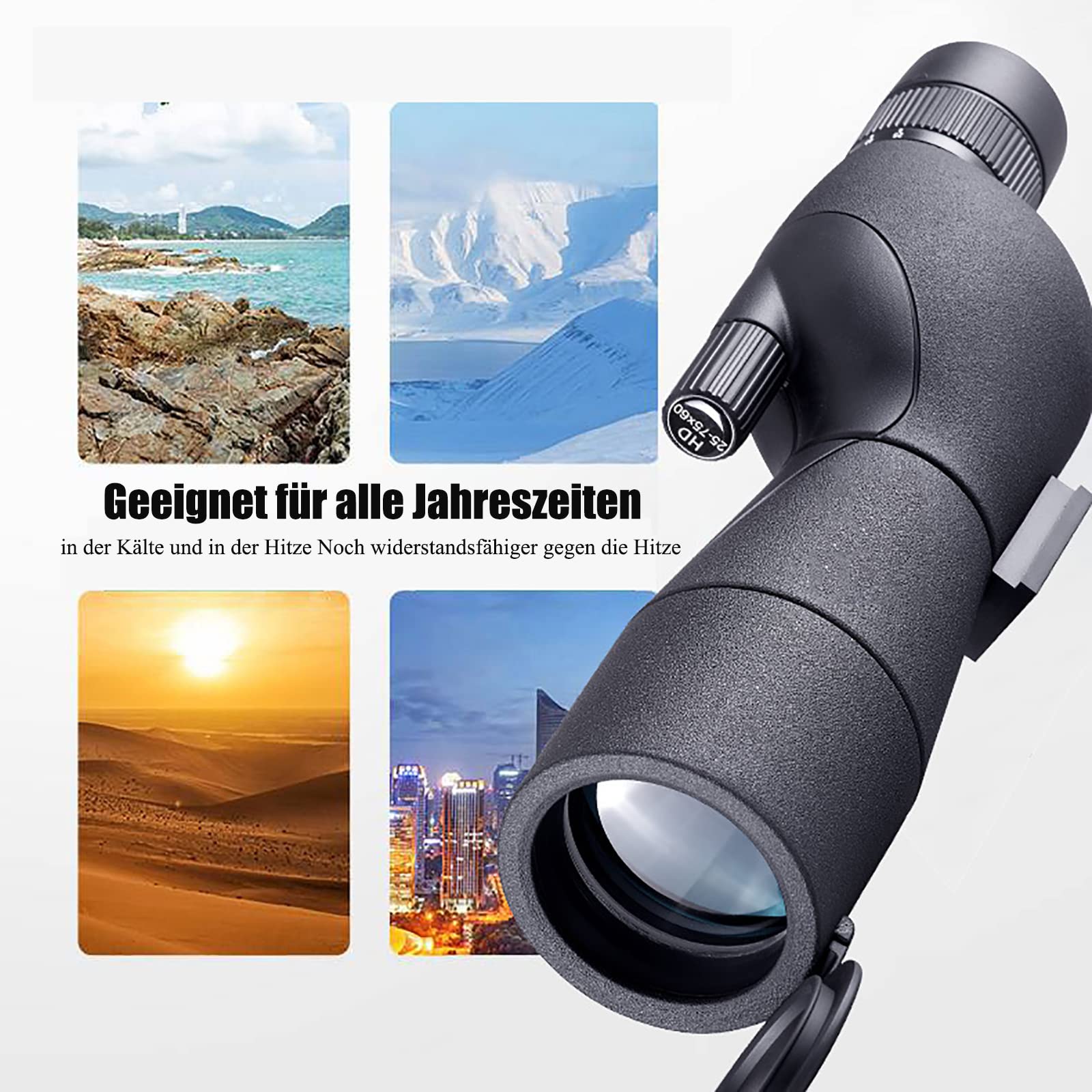 Teleskop monokularowy zoom, 60 mm okular, BAK4 HD, astronomiczny teleskop z adapterem i teleskopem tripod do obserwacji ptaków, astronomii, fotografii krajobrazowej