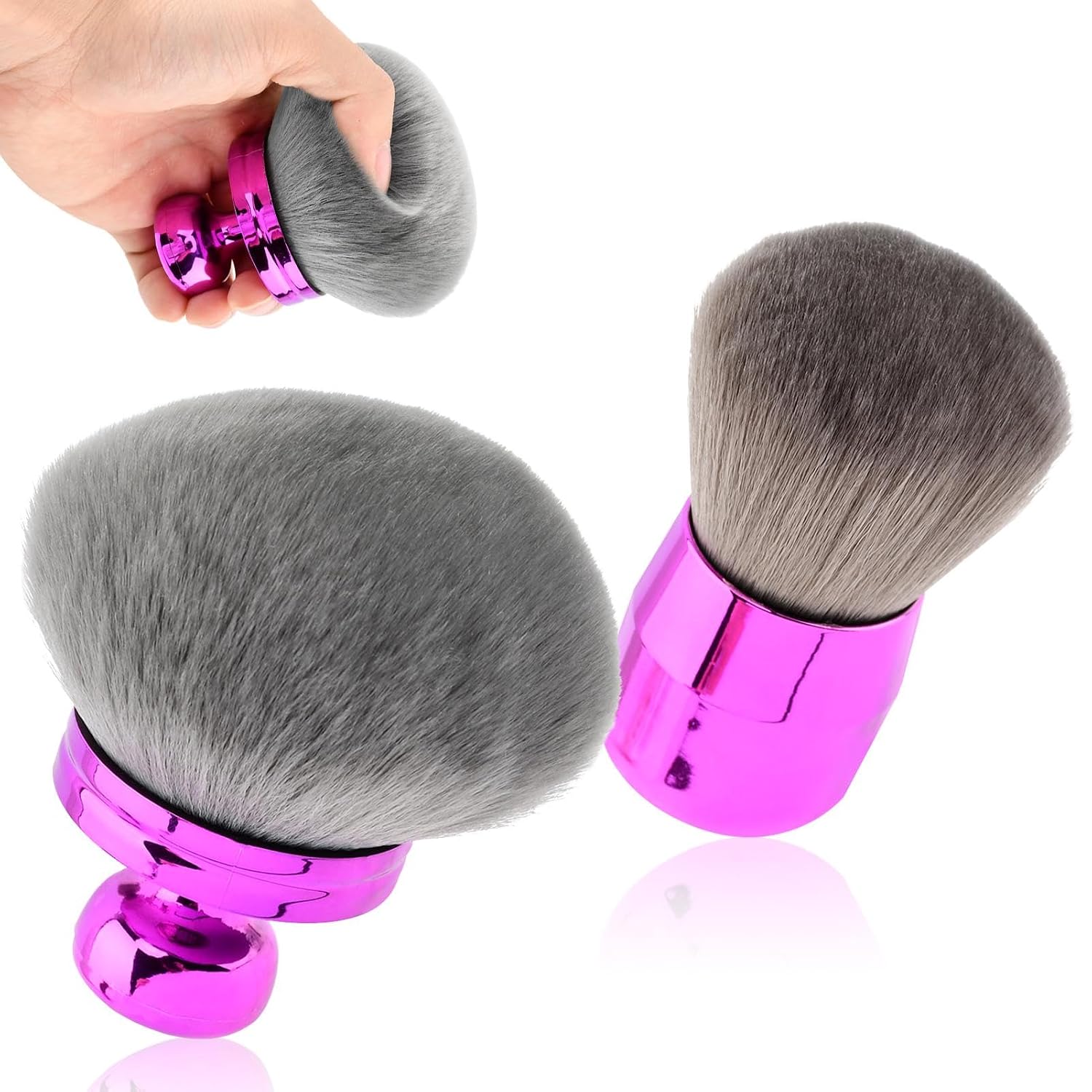 Extra Large Tanning Brush, Wide-headed Kabuki Brush Provides More Even &Pretty Application, Sunscreen Face& Back Makeup Brush, Wet&Dry Use (COLOR:purple)