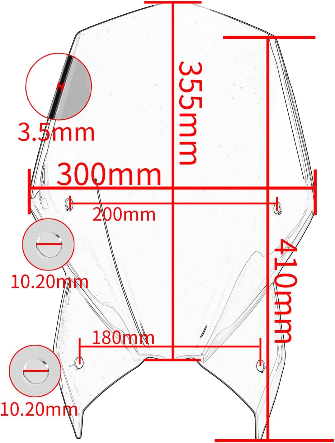 Motorcycle Windshield Deflector with Bracket Double Bubble Windscreen Fit for GSX-S1000 GSX-S950 2021-2025 Wind Shield Screen Visor Flyscreen, Black