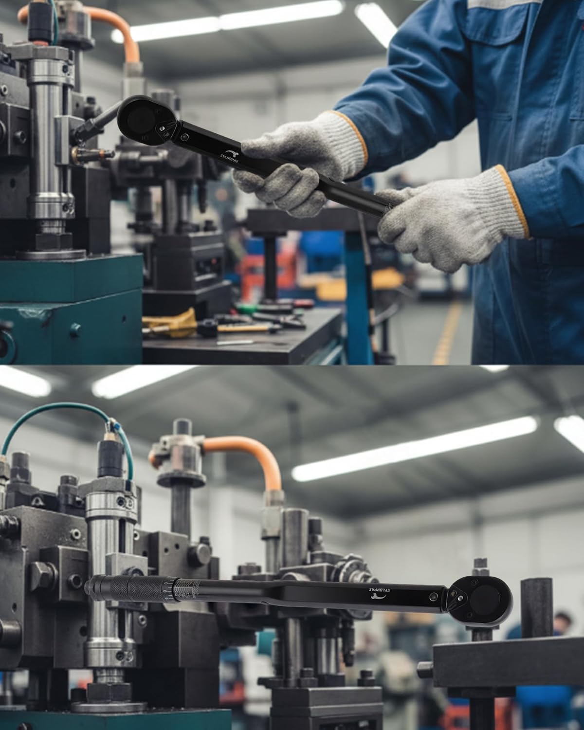 1/2 Inch Drive Torque Wrench, 25-250 FT.LB/33.9-339 Nm, ±3% High-Precision Click Torque Wrench, Laser-Etched Dual Scale for Automotive, Bicycle, Motorcycle, Garden Machinery & DIY Projects