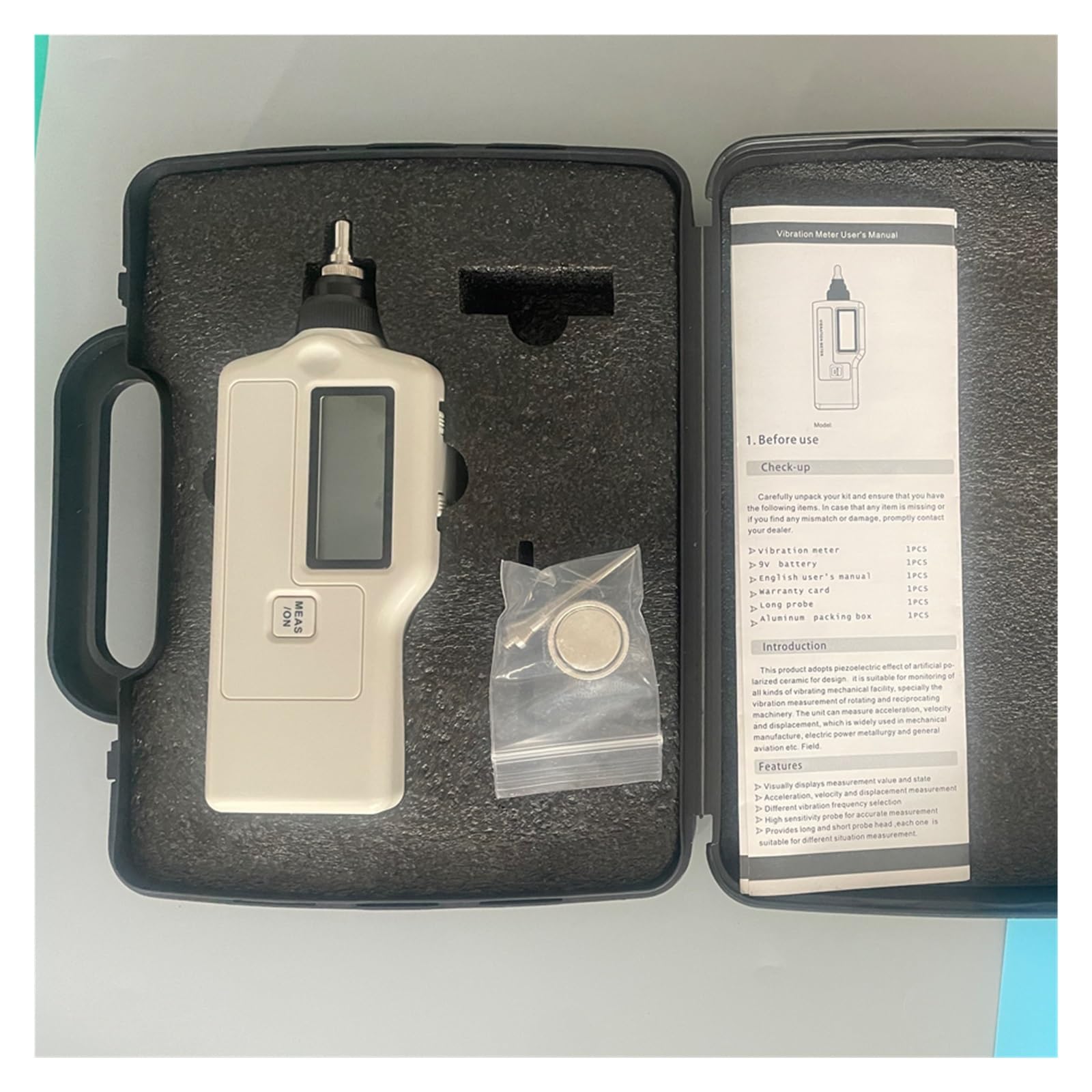 Vibration Meter, Portable Handheld Vibroscope With Digital