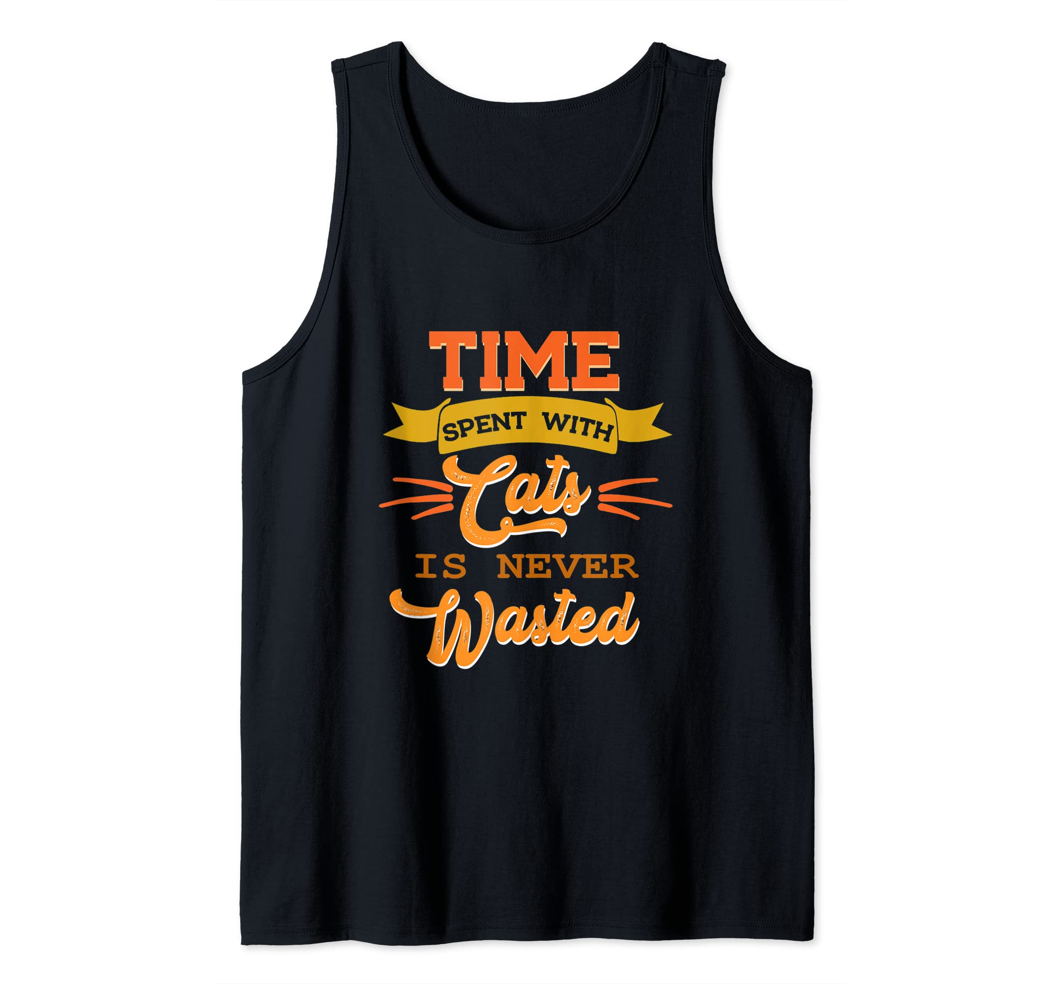 Time Spent With Cats Is Never Wasted Kitten Claw Meow Cat Tank Top, Black