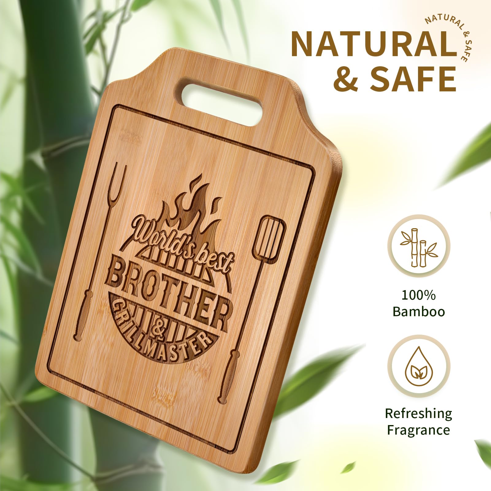 AceThrills Gifts for Brother Gifts Adult, Brother Christmas Birthday Gift from Sister for Fathers Day Gift - Engraved Cutting Board 12.3"L × 8.7"W × 0.4"Th
