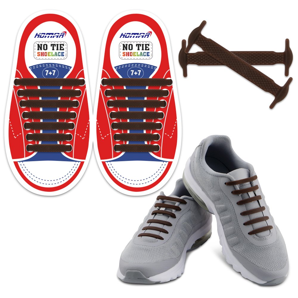 HOMAR No Tie Shoelaces for Kids and Adults Stretch Silicone Elastic No Tie Shoe Laces