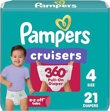 Pampers Cruisers 360 Baby Diapers, Size 4, 21 Count
