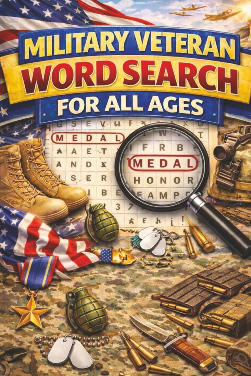 Military Veteran Word Search for All Ages: Honor, Service & Armed Forces–Themed Word Search Puzzles