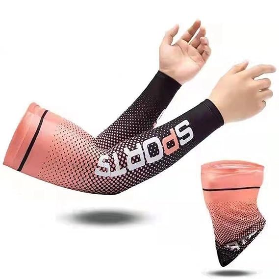 FABSPORTS Cooling Arm Sleeves & Bandana combo for Men & Women with UV Protection, Quick Dry, for cycling, cricket, skating, biking etc