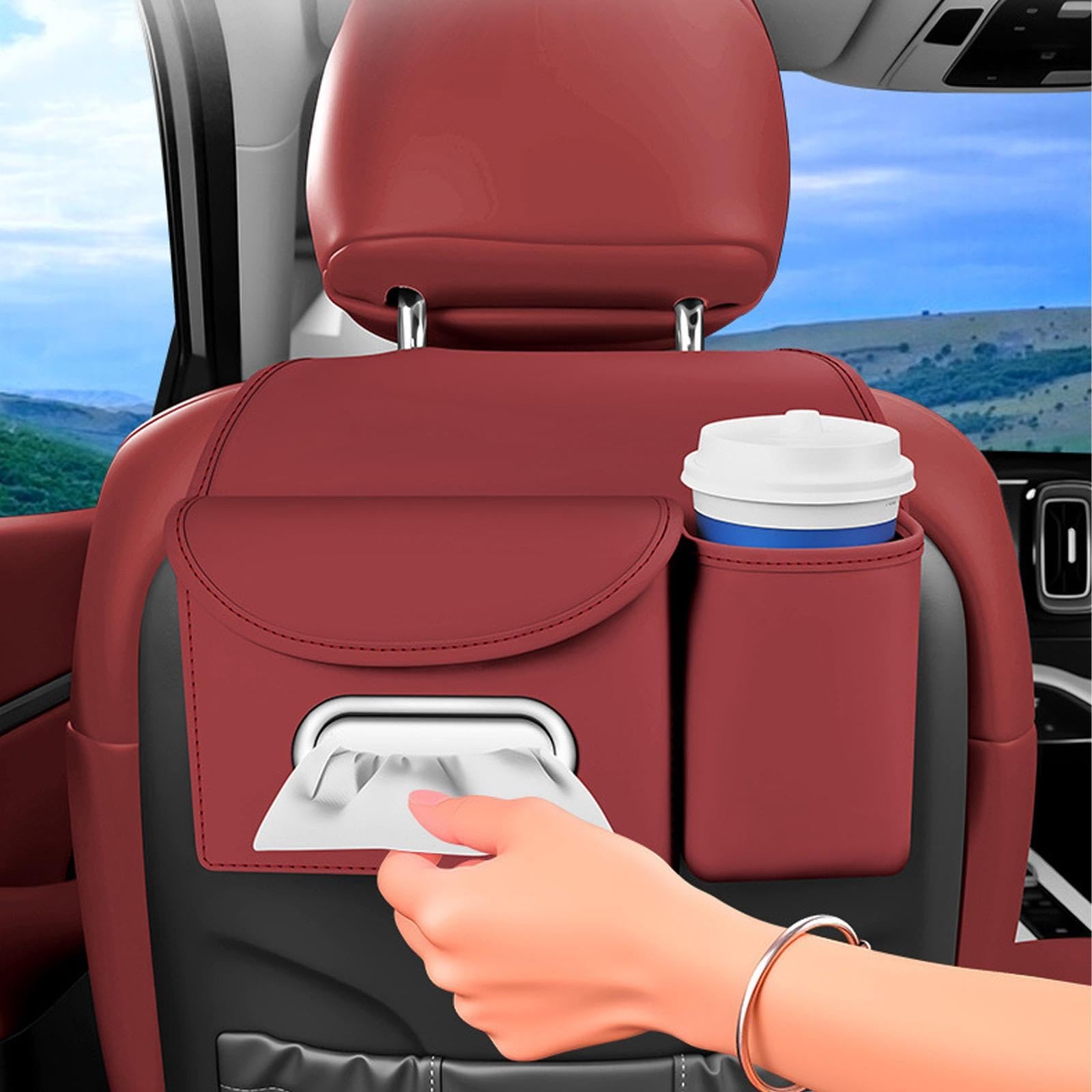 Organizador Del Respaldo Del Asiento Del Automóvil Con Caja