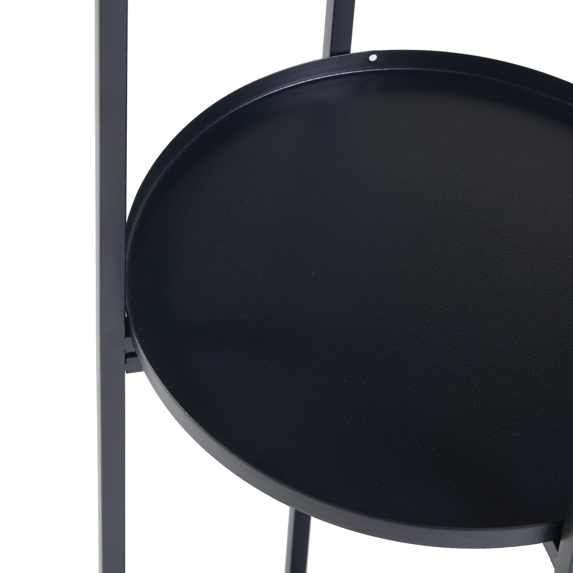 [en.casa] Portavasi Piedistallo per Piante Scaffale Portafiori a 4 Livelli Supporto Piante con Sottovasi Rotondi Portapiante in Metallo 134 x 25 cm Nero