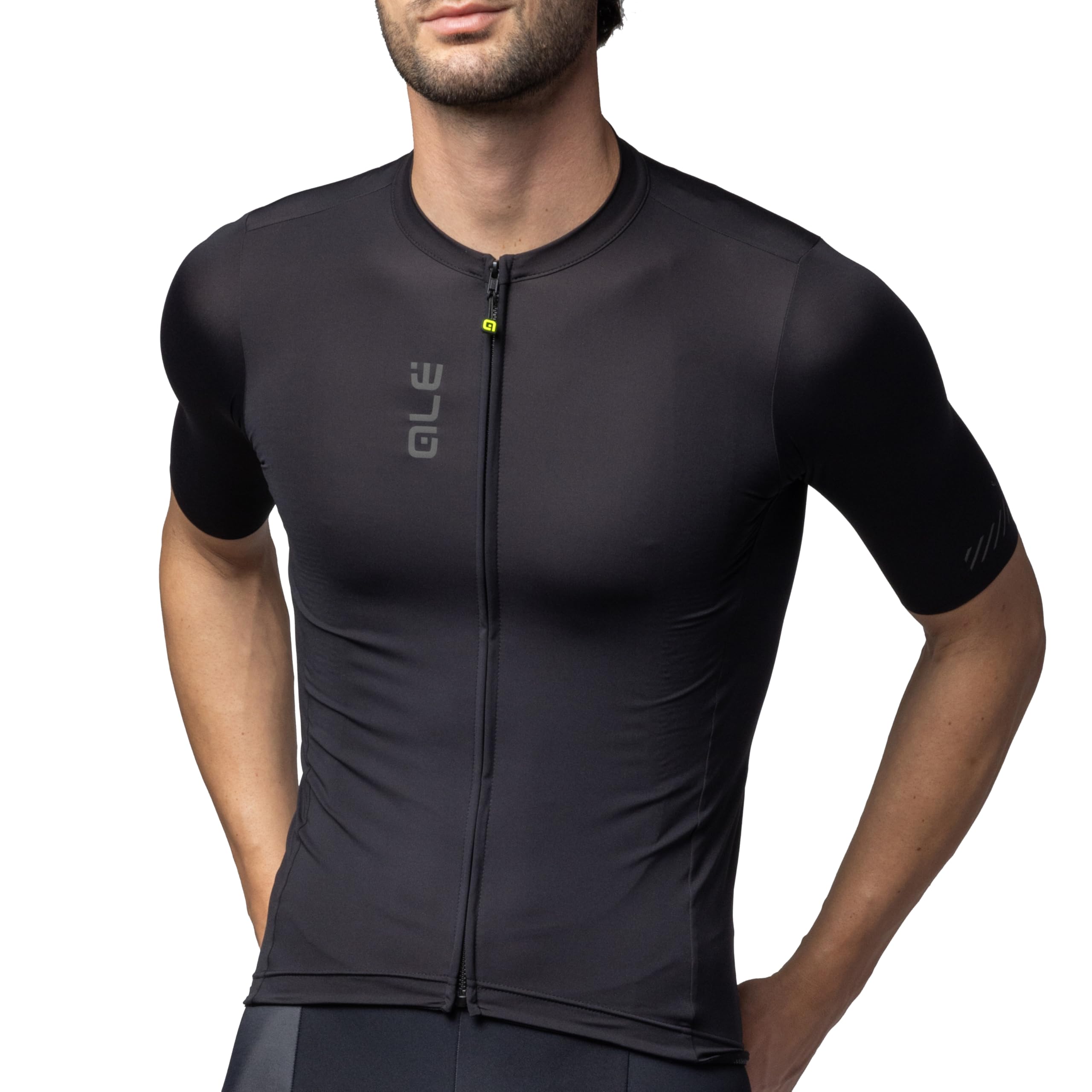 Alé Cycling Men's Pragma Colour Block Short Sleeve Cycling Jersey, Black, S
