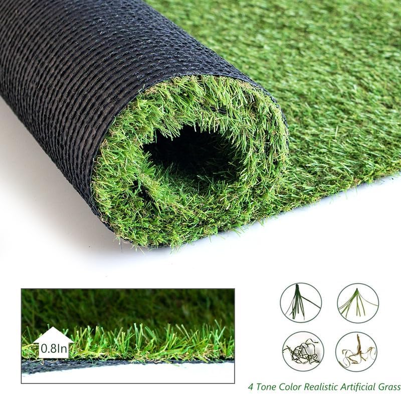 Artificial Grass Carpet Custom Size Turf Rug, 3x5 Feet Fake Grass Dog Turf with Drain Holes, Synthetic Lawn for Garden Yard Landscape