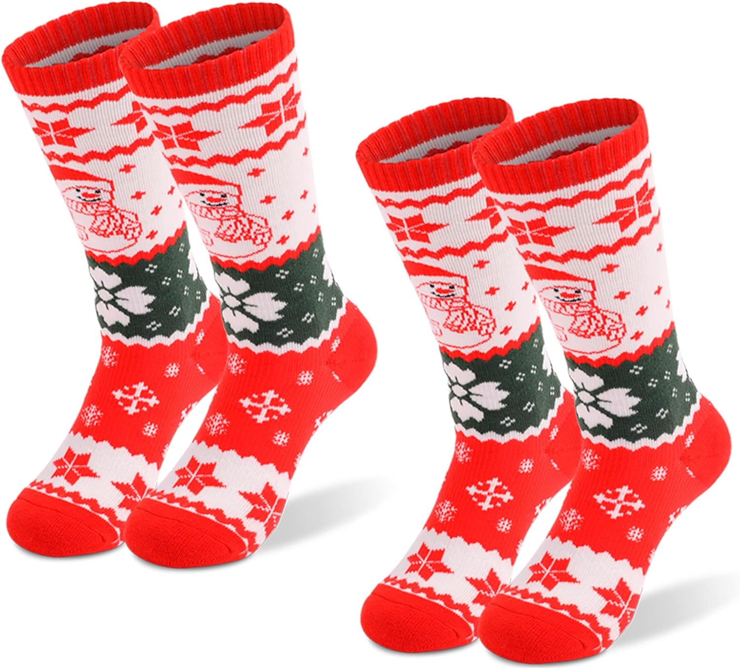 Hysenm Kids Ski Socks 2 Pairs Warm Long Thick Snow Socks Cotton Christmas Gift for Boys Girls