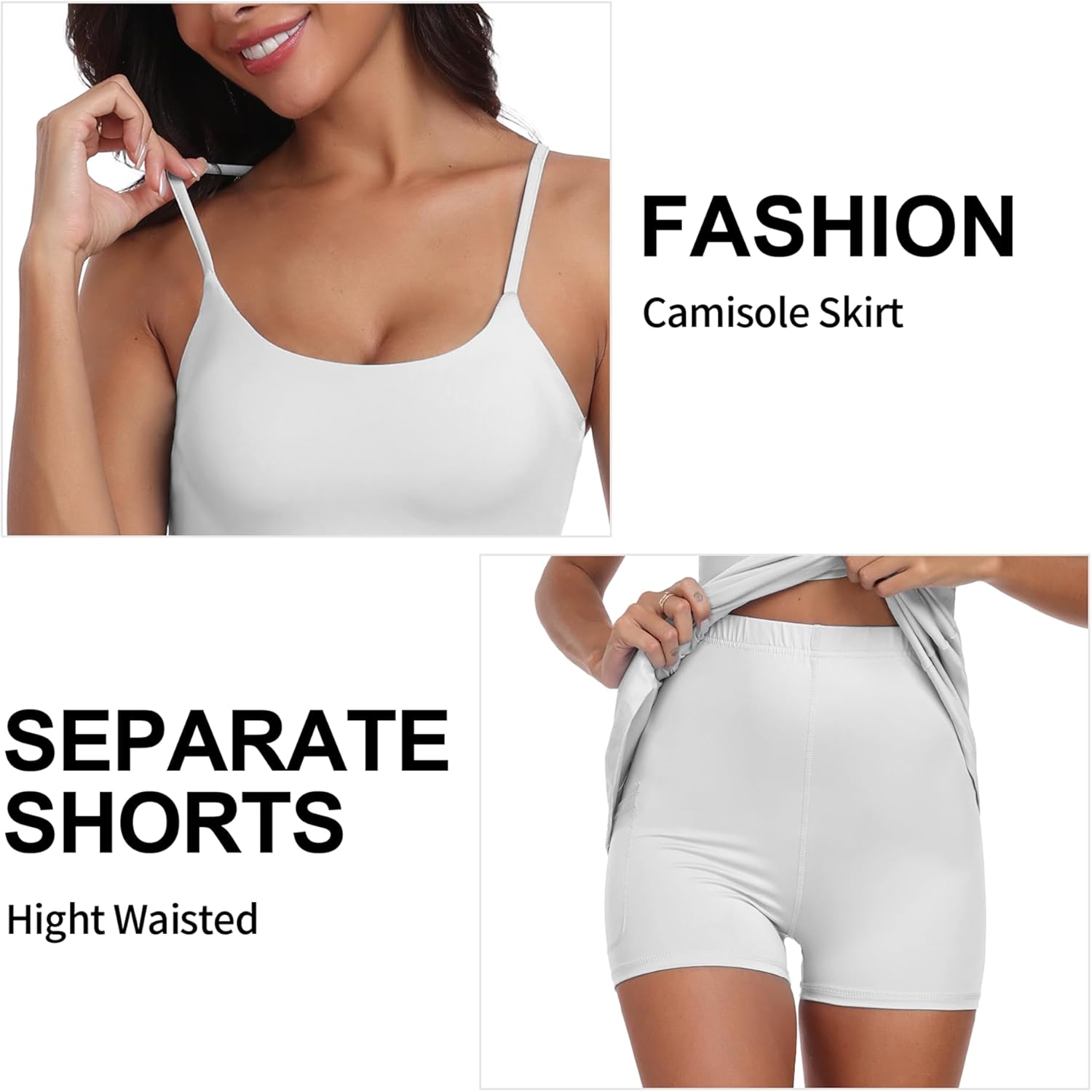 Two Pieces Womens Tennis Dress Golf Dresses with Shorts Open Back Slim Fit Workout Breathable Stylish Athletic Dresses