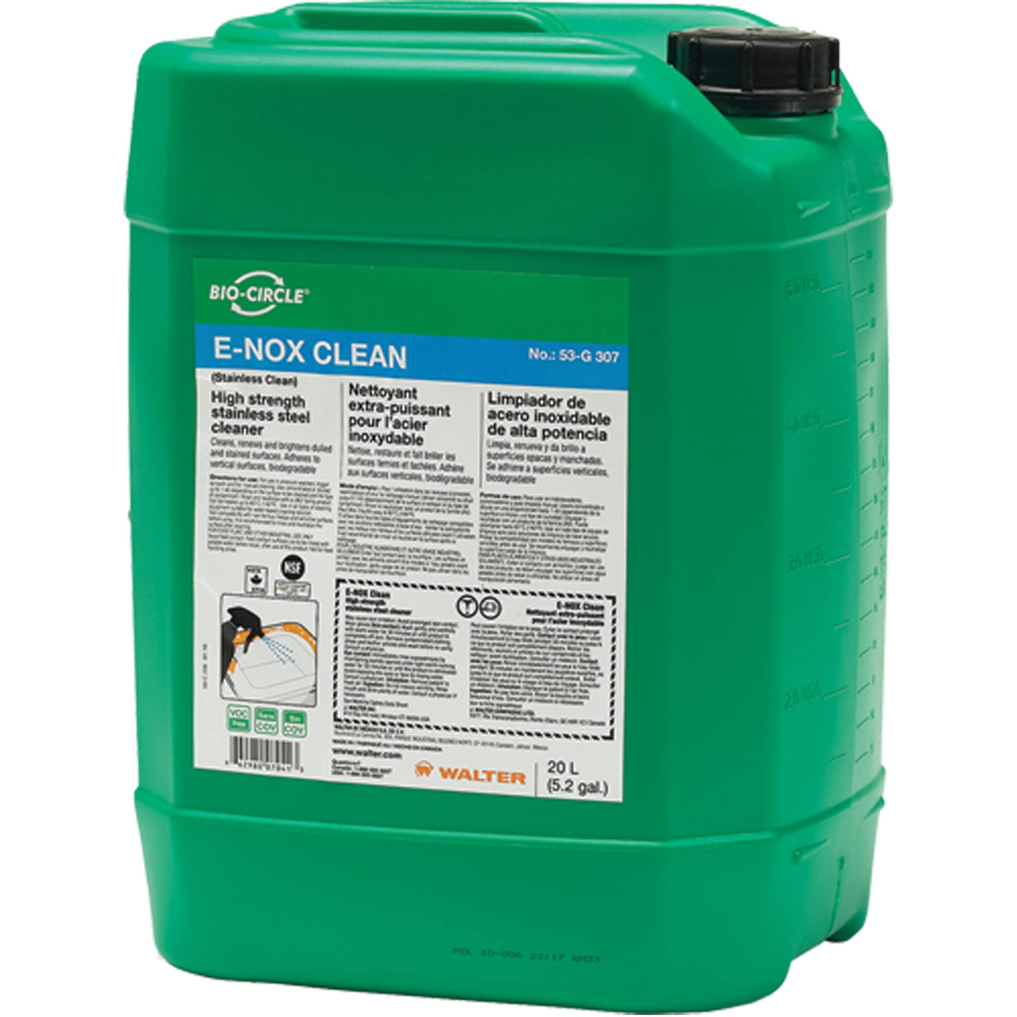 Bio Circle 53G307 E-NOX Cleaner – 20L VOC Free, Fire Proof Degreaser with Biodegradable Agents. Cleaning Solutions
