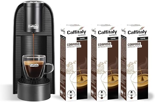 Caffitaly, Volta Nera Coffee Machine, 30 Full-bodied Coffee Capsules Included, for Original Caffitaly Machines, Ideal for Making Different Types of Espresso and Hot Drinks