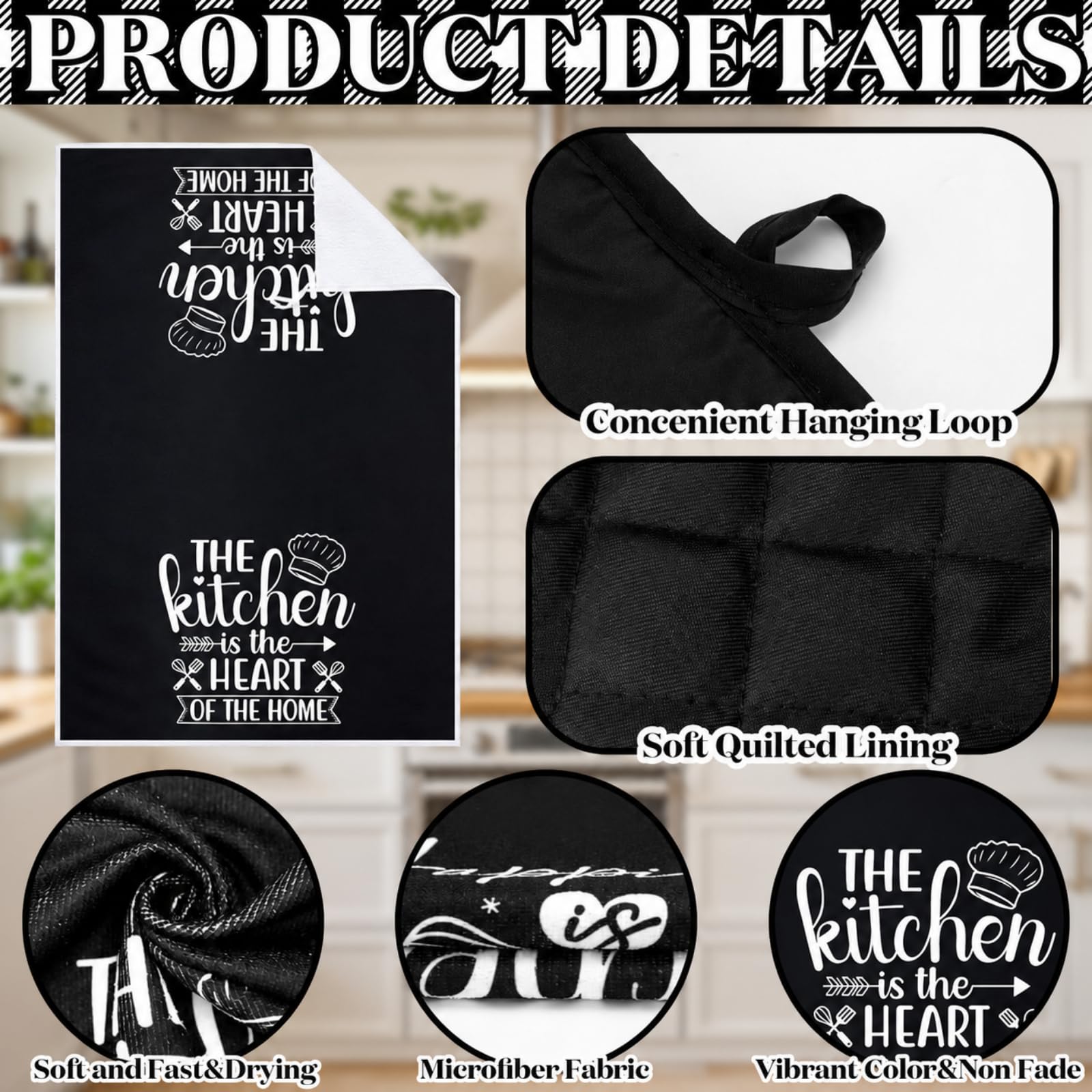 Sratte Black Kitchen Accessories Set - FREE SHIPPING -5