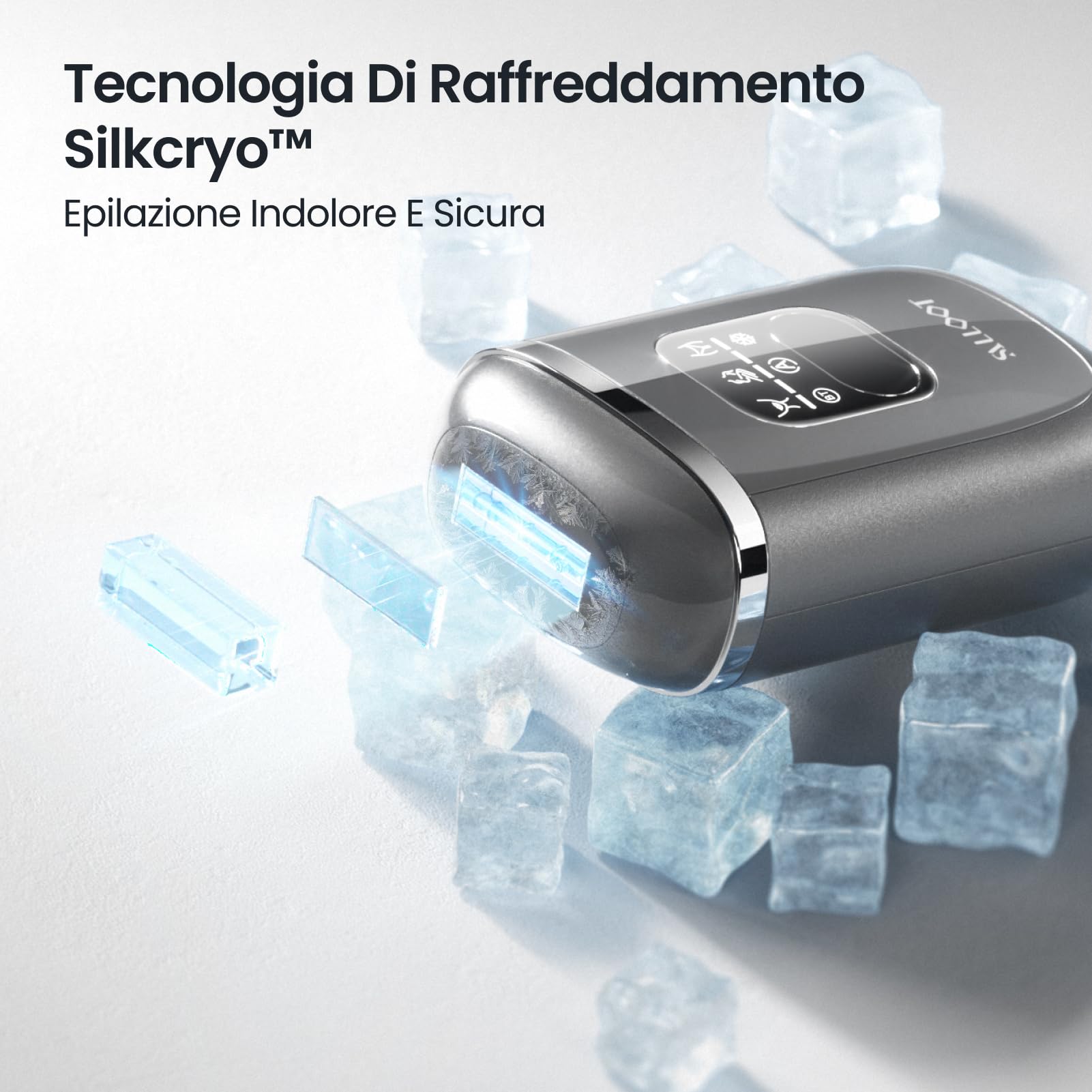 22J Epilatore Luce Pulsata con Doppio Impulso IGBT, 78W Epilatore laser Definitiva e Professional per peli ostinati,Epilatore laser con 4 °C Ghiaccio in Zaffiro per Donna Ascelle Bikini Corpo,Viaggio