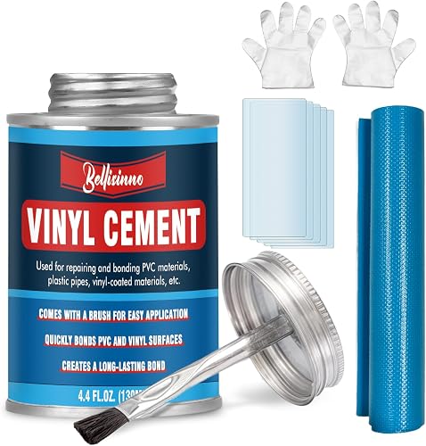 Vinyl Cement, Vinyl Glue for Inflatables, Waterproof Adhesive, High Strength PVC Cement for a Variety of Pool Liners, Tarps, Hot Tubs, Air Mattresses (4.4 oz.)