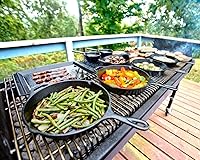 Vista 5 de Sartén de hierro fundido Lodge con minimango rojo de silicona de 8 pulgadas