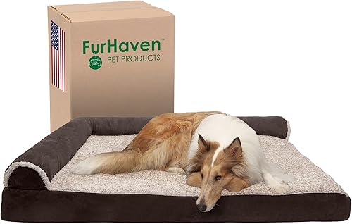 Miniatura 38 de Furhaven Cama de Gel Refrescante para Perros Grandes con Refuerzos Extraíbles y Funda Lavable, Para Perros de Hasta 95 libras - Chaise en Forma de L