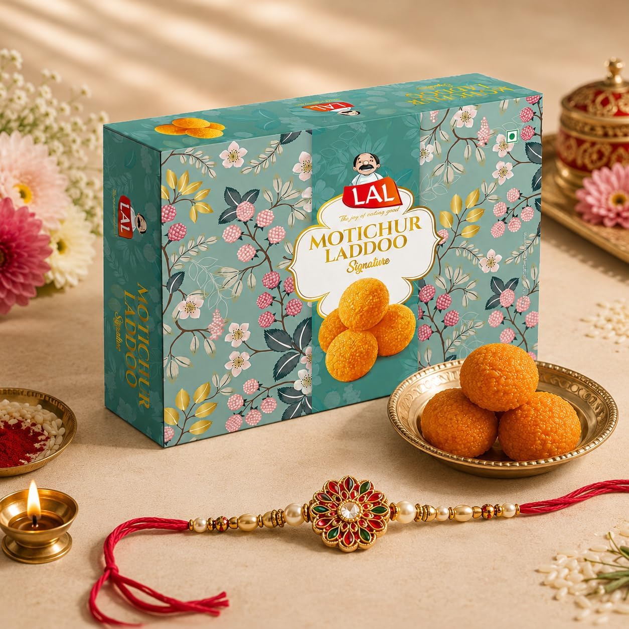 Lal Sweets Motichur Laddoo 400g with Rakhi | Premium motichoor laddu Delight | Raksha Bandhan Sweet Gift Celebration Pack | Authentic Mithai