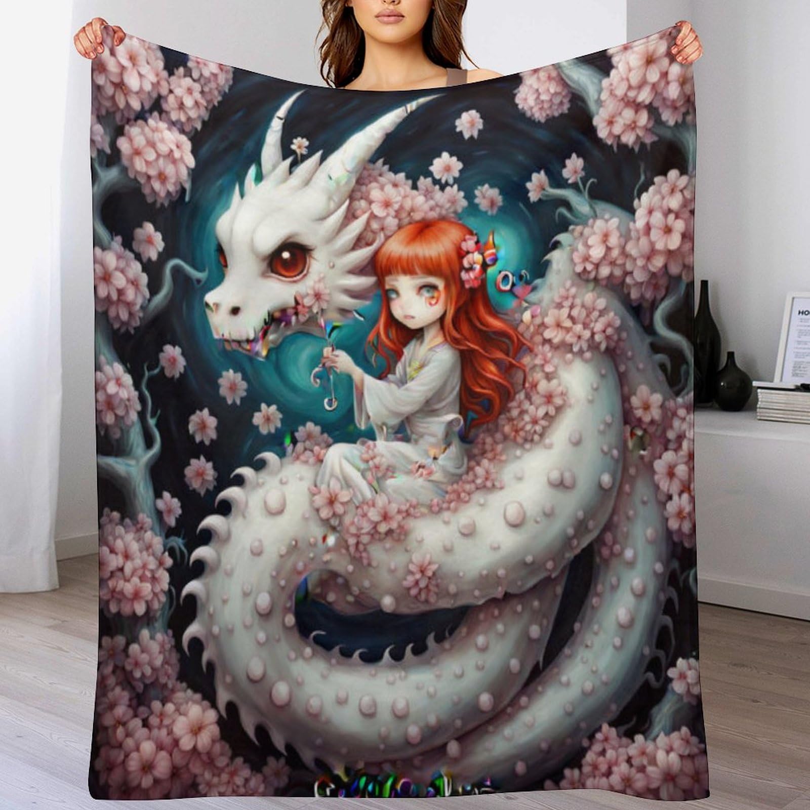 Couverture flannel dragon 180x200cm finis les plaids qui peluchent