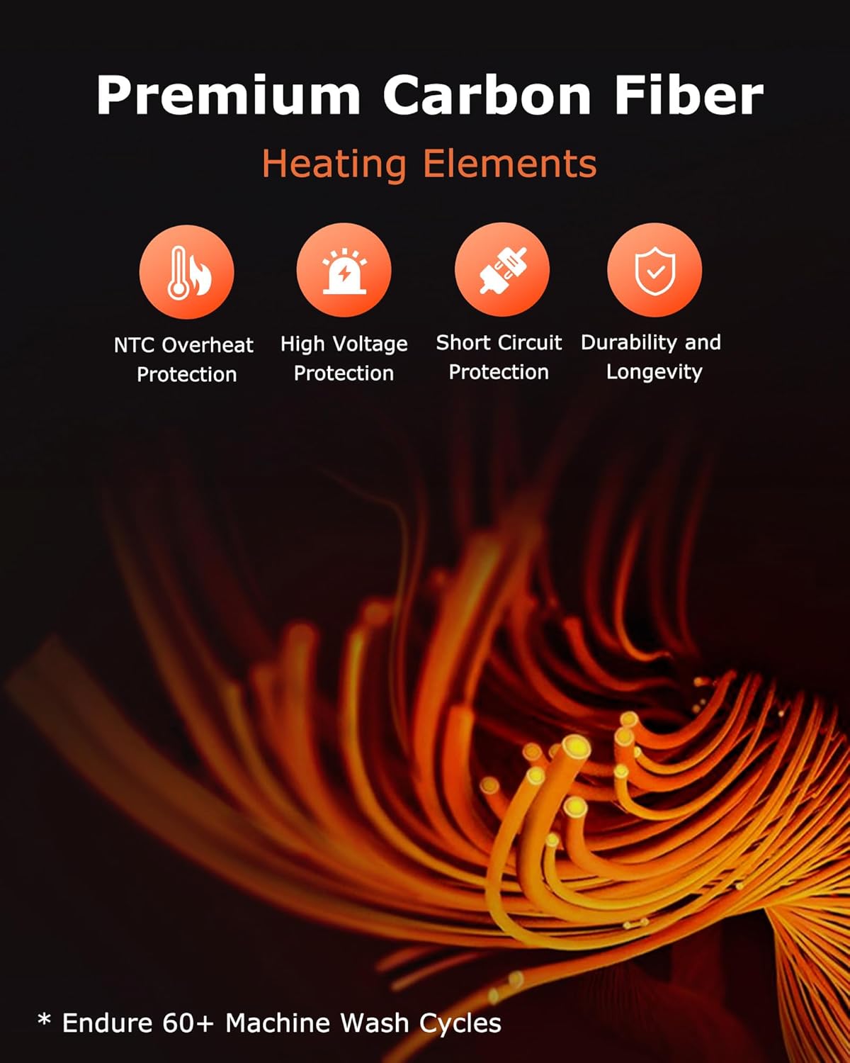 Venustas Men's Lightweight Heated Jacket with Battery, 6-Zone Electric Puffer Winter Coat for Outdoor Camping Hiking - Image 6