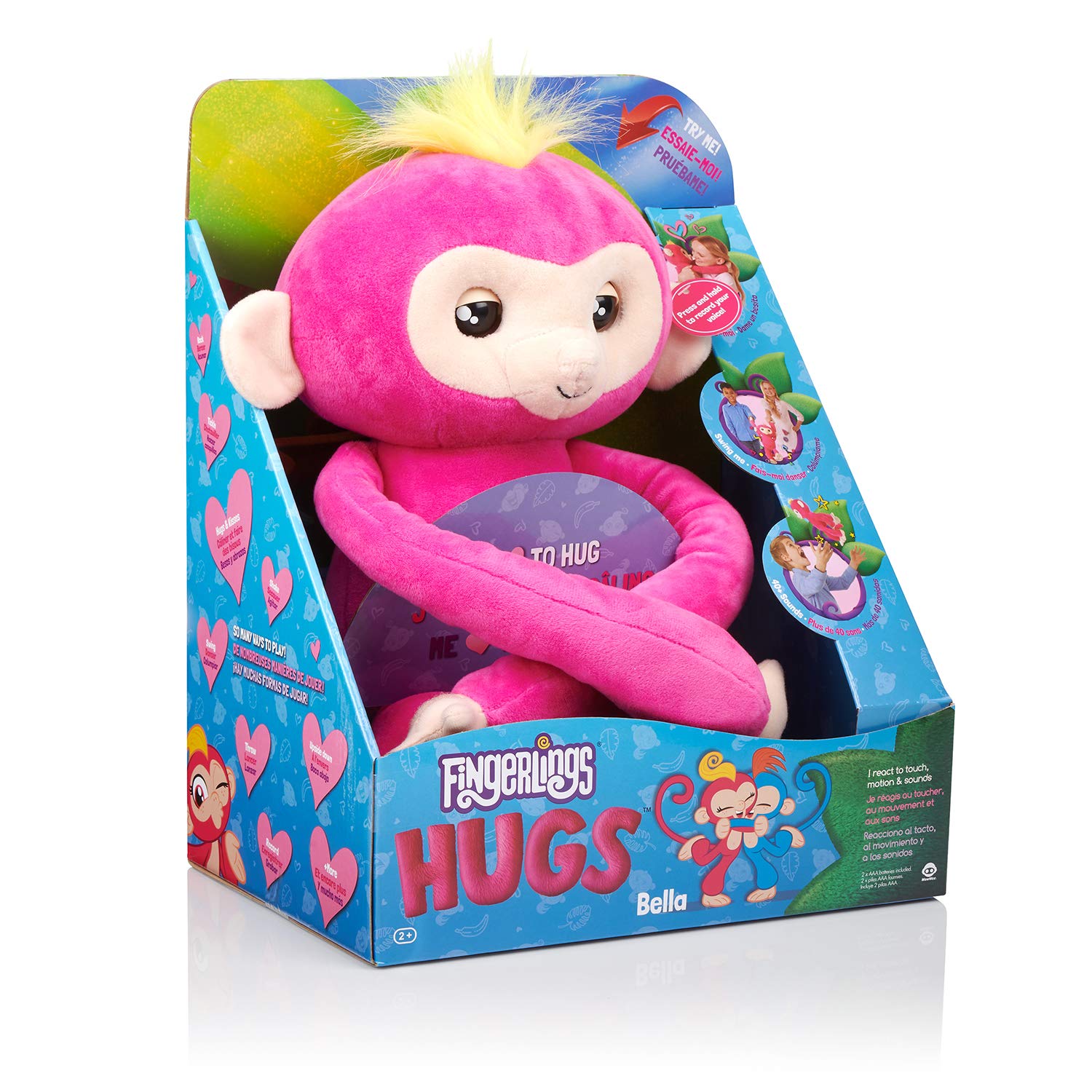 Fingerlings Hugs Bella Pink Advanced Interactive Plush Baby Monkey