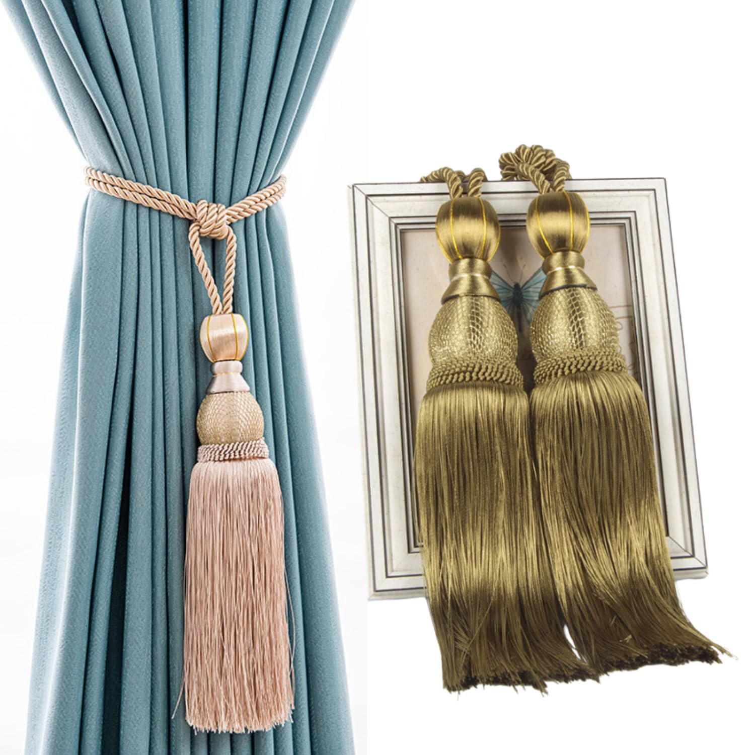 Amazon.co.jp: カーテンタッセル 2本セット カーテンアクセサリー