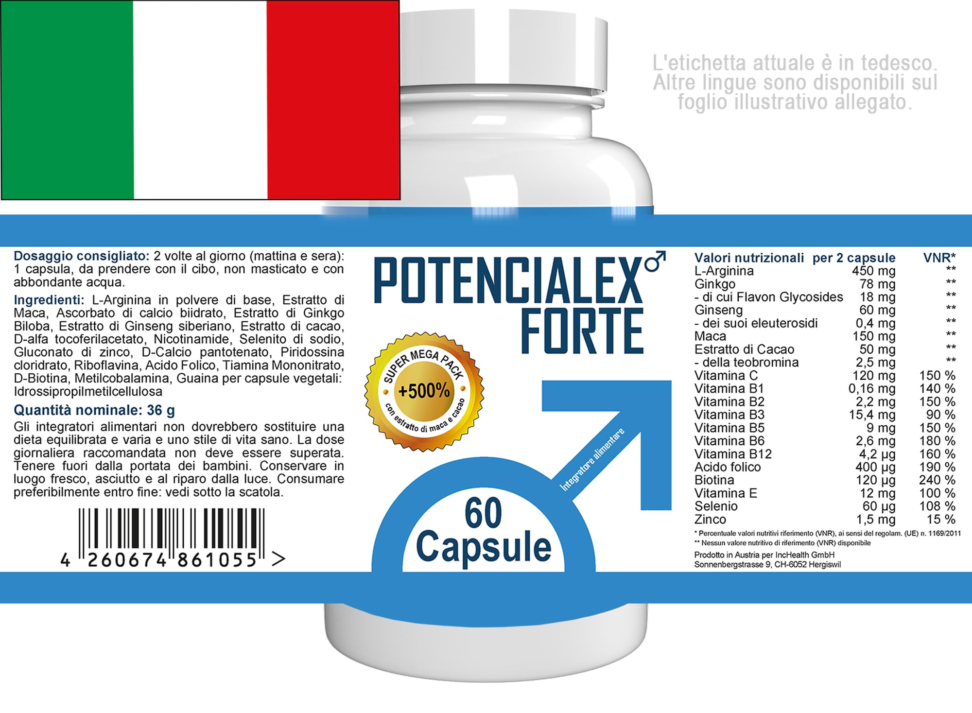 Potencialex Forte - 300 Kapseln (5x 60 Kapseln) - 5er Pack