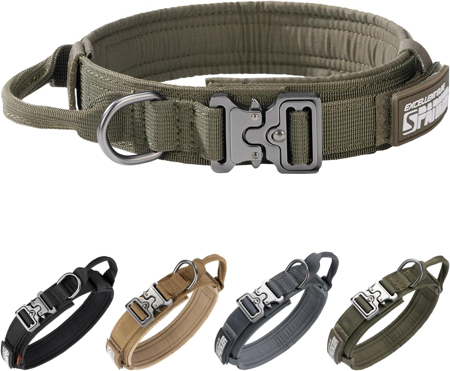 Excellent Elite Spanker Hundehalsband, Training, Nylon, verstellbar, mit Kontrollgriff, Halsgurt für Hunde