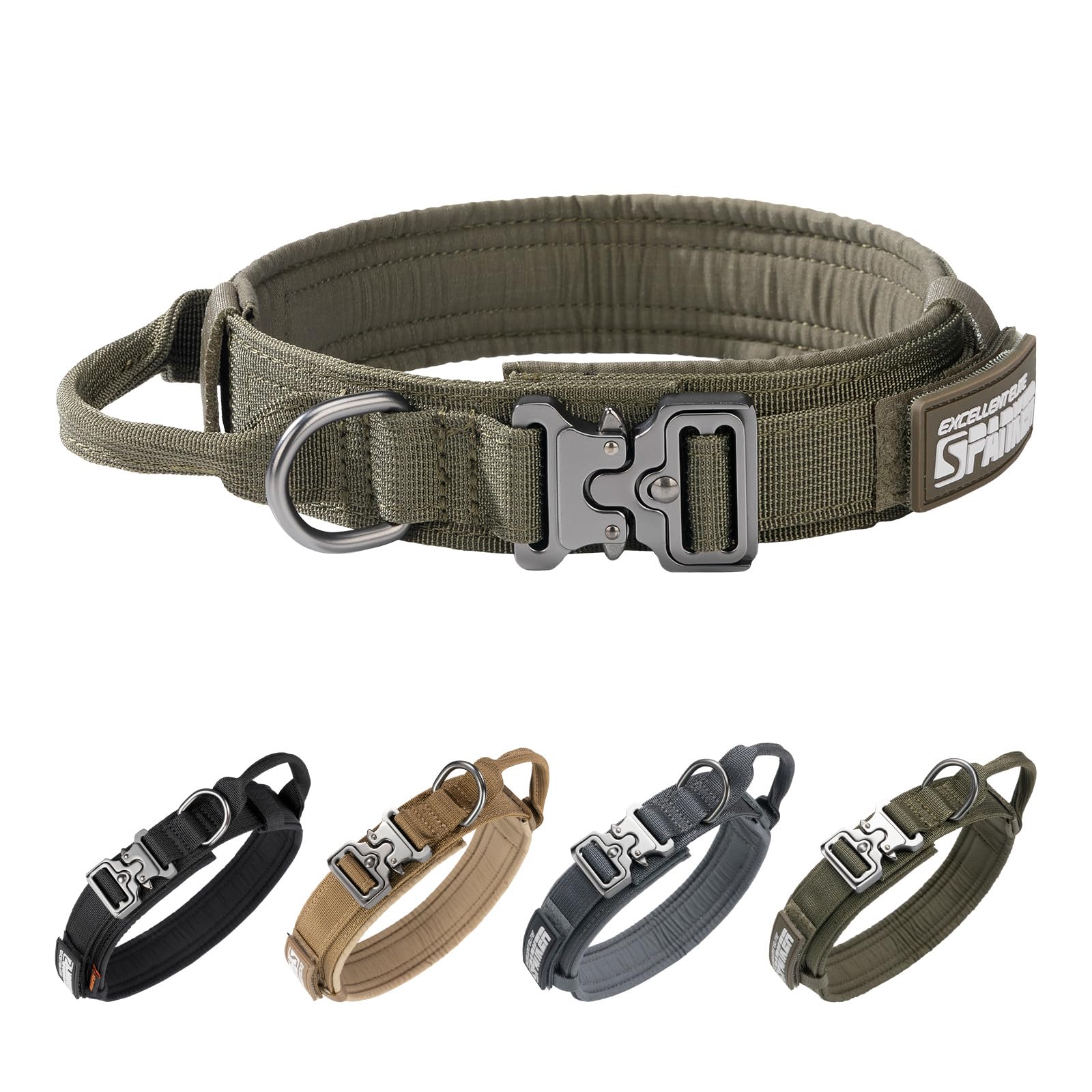 Collier tactique chien RGN-L avec poignée contrôle et boucle métal