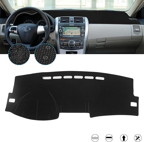 x xotic tech Alfombrilla para consola central para tablero de instrumentos precortada, antideslizante, protector solar antirreflejos, cubierta