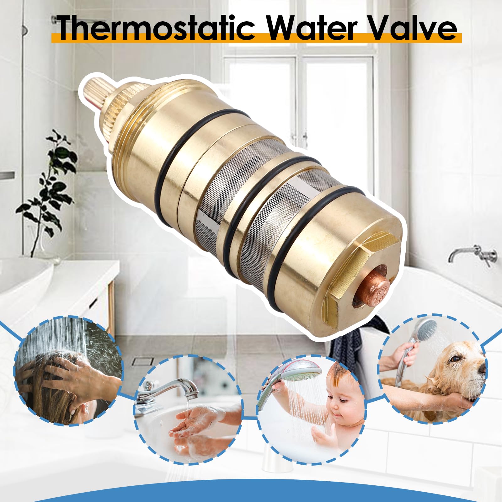 Válvula termostática de agua 130156, compatible con cartucho termostático Moen, pieza de fontanería de repuesto para grifo de ducha
