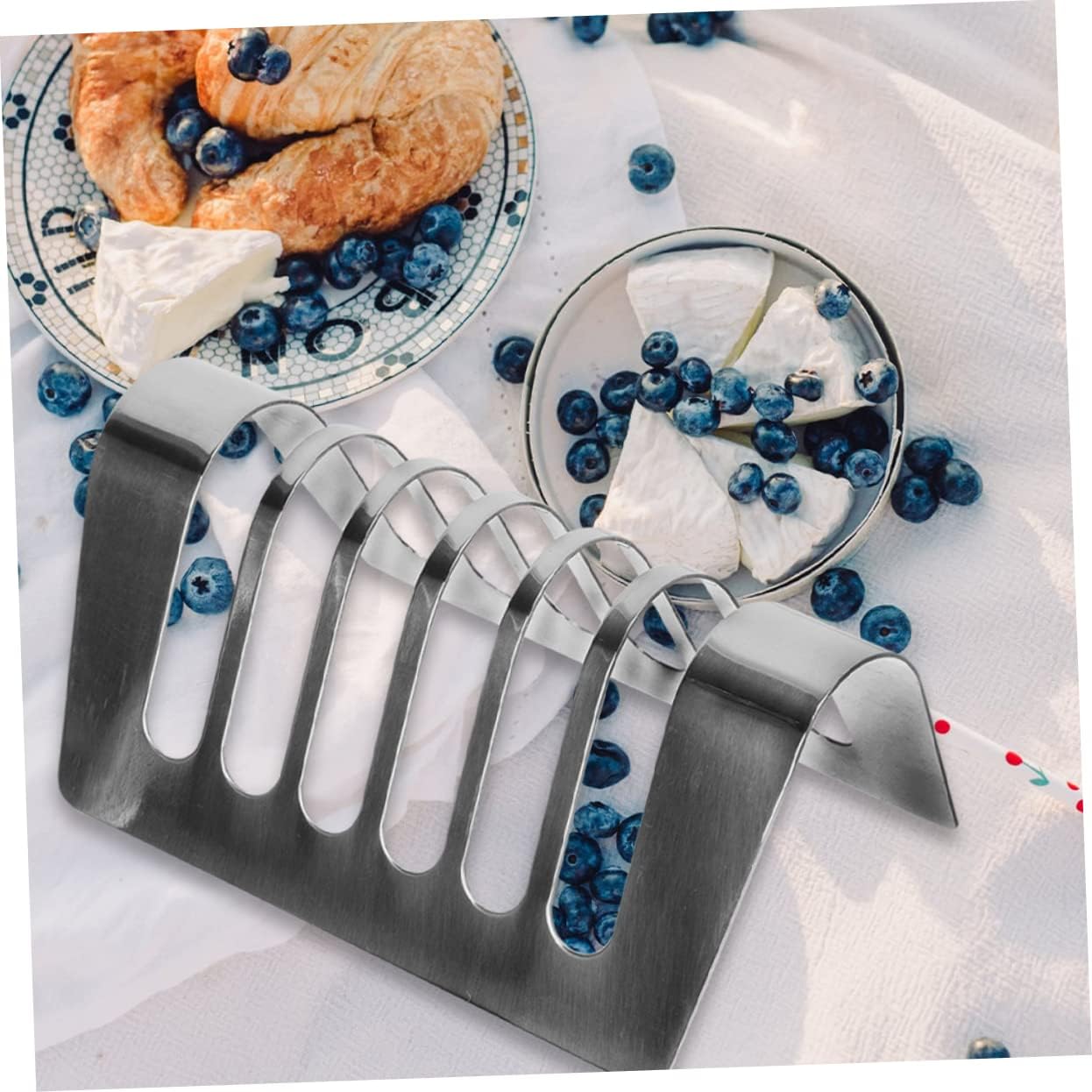Cabilock 2pcs Stainless Steel Bread Rack for Daily Use Elegant Desktop Toast Holder for Home for Breakfast and Events Easy to Clean Kitchen Accessory