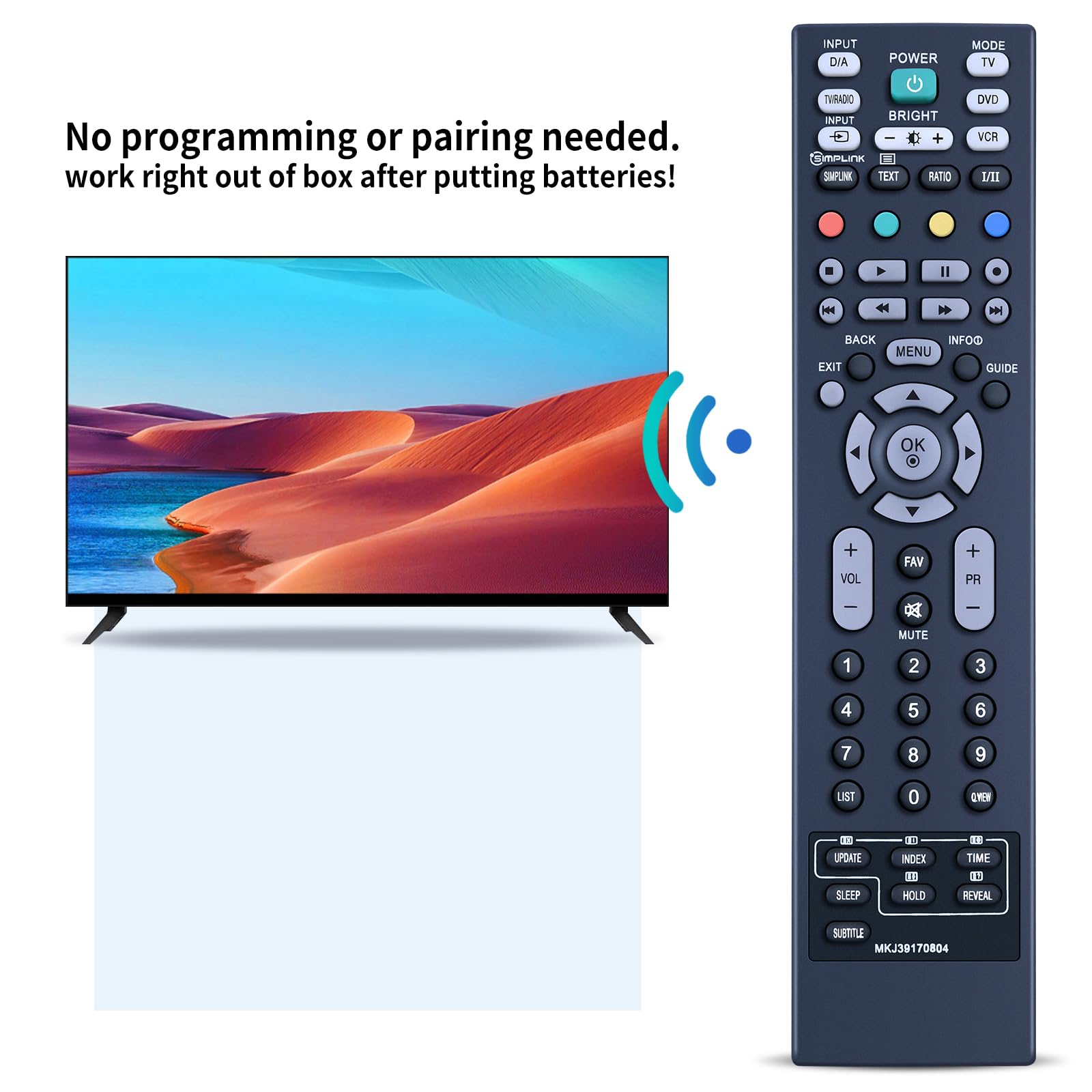 Télécommande LG MKJ39170804 (d'origine, Occasion) - Support Piles Cassé