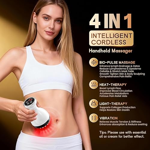 Miniatura 2 de Masajeador de drenaje linfático y herramienta de masaje anticelulitis, ayuda a reducir las estrías y la celulitis, para piernas, brazos y vientre,