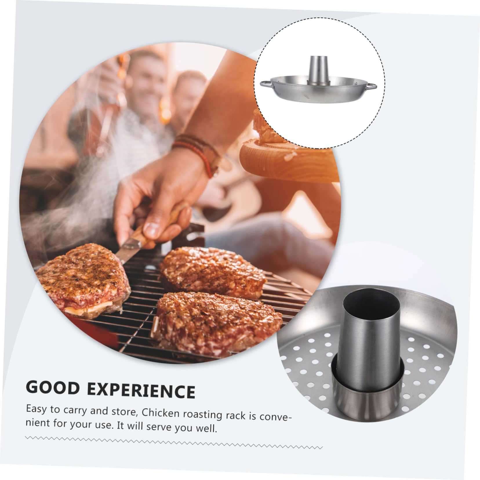 BESTonZON Arrosto Inossidabile Rack per Grigliate e Barbecue Struttura Stabile e Facile da Accessorio per Pollame per Picnic