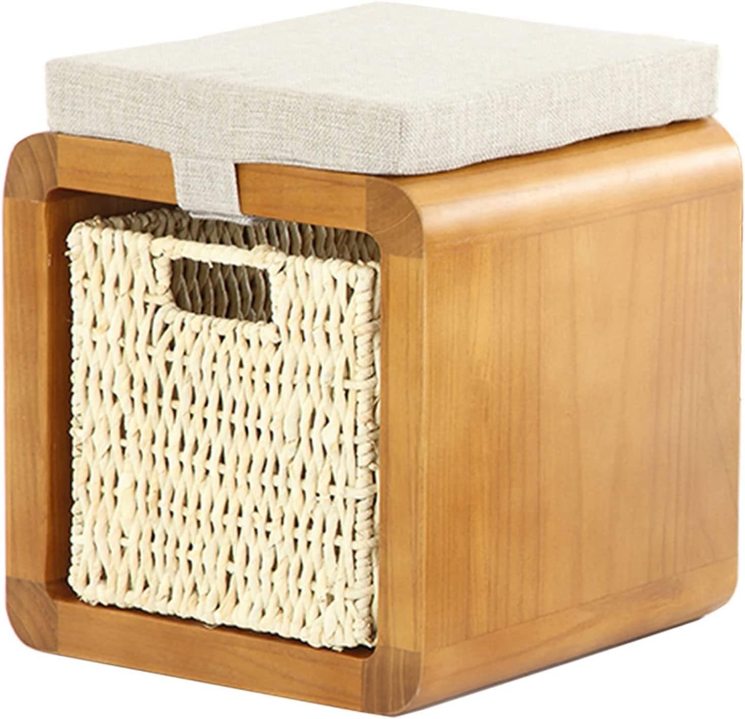 Repose-Pieds 3 pièces Ottoman de Rangement carré Banc Couleur Claire 9,4"