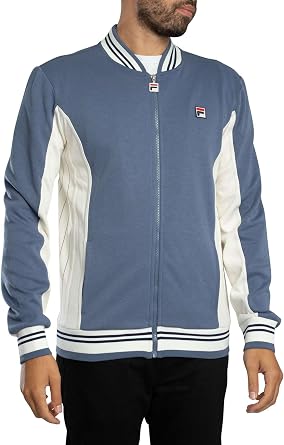 FILA Men's Settanta Baseball Track Jacket, Indigo/Gardenia/Navy
