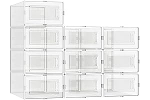 Fixwal 10 Pack Drawer Shoe Box Organizer