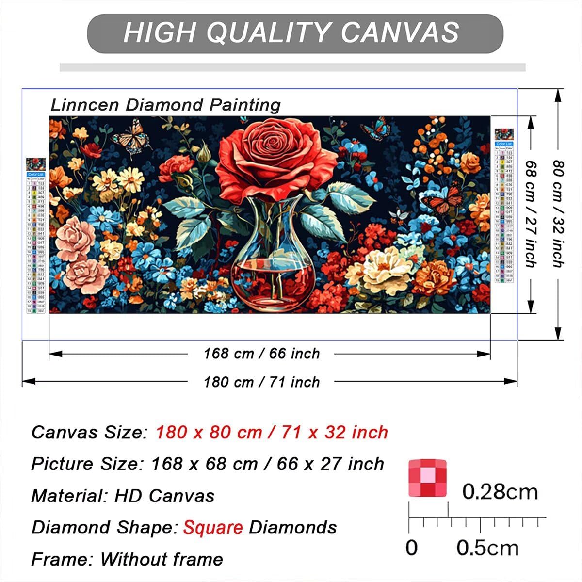 Malowanie diamentami Kwiat, Motyl Diamentowe Malarstwo Duży Rozmiar 220 x 100 cm, Diamenty Kryształowe DIY Dorośli, Diament Malarstwo Rhinestone Haft Rzemiosło Zestawy do dekoracji jesiennych V-96
