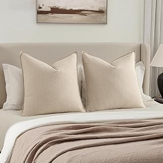 MIULEE Decorative Euro Sham Pillow Covers 26x26, 2 Pack Large Boho Farmh...