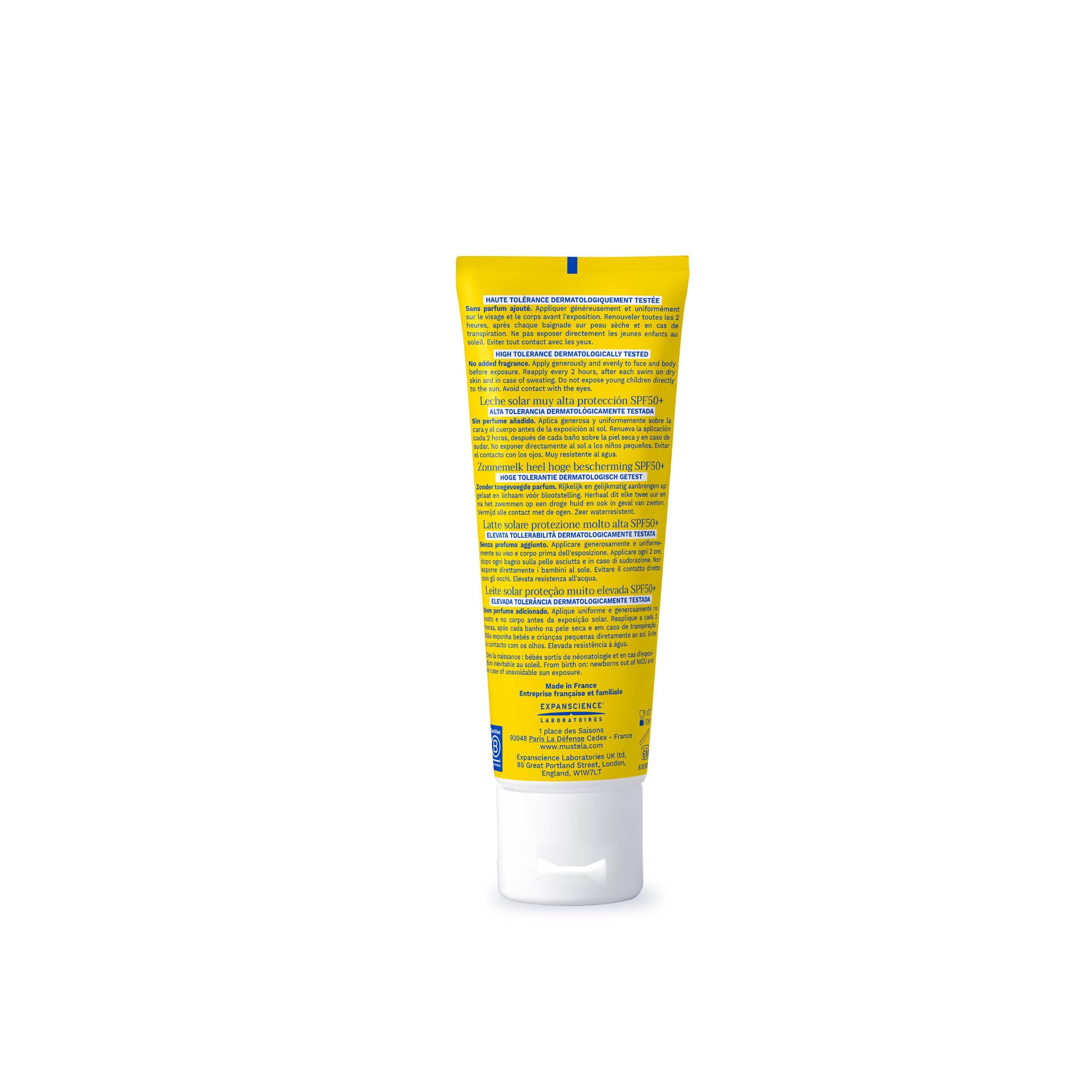 Mustela Latte Solare Spf 50, Viso, Corpo, Con Perseose di Avocado, Neonati, Bambini, Tutta la Famiglia, Adatto in Gravidanza - Protezione Molto Alta dai Raggi UVB e UVA (40ml)